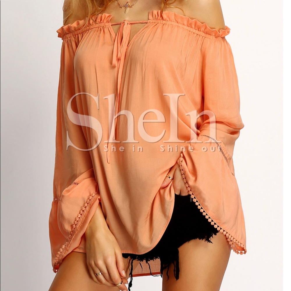 Orange off the shoulder top